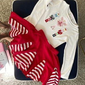 Nutcracker two piece with gems twirling skirt